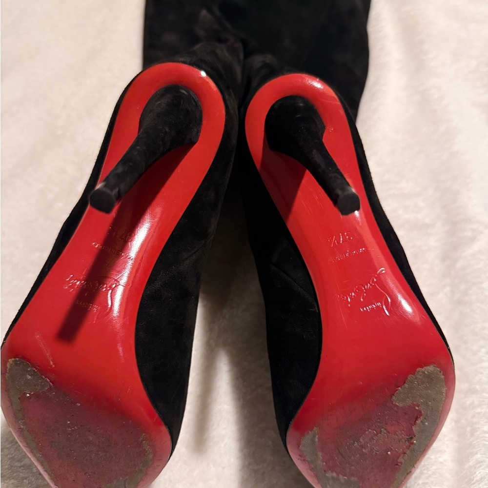 Christian Louboutin Astrilarge Botta 100 black suede size 37 1/2 - Picture 15 of 16